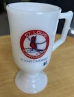 Vintage St Louis Cardinals Milk Glass Mug MLB  Baseball Souvenir Cup Stein