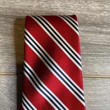 Brooks Brothers 346 Red,White  Blue Striped Tie 100 Silk Men's Necktie 58"