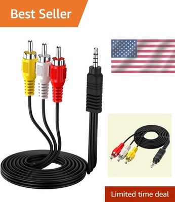 3.5Mm to RCA Camcorder Handycam AV Audio Video Output Cable, 1/8'' TRRS to 3 RCA