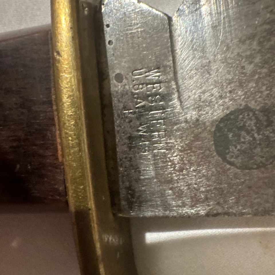 Cuchillo de Lucha Bowie Fino 1981 De Colección 9" Hoja Western Cutlery W-49 * EE. UU. Foto 3 de 4