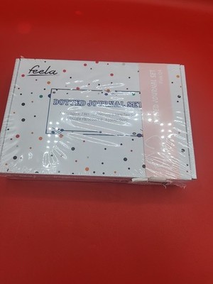 Feela Dotted Journal Set Pink A5 Notebook Fineliners Washi Stencils Stickers NEW