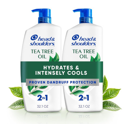 Anti-Dandruff Shampoo and Conditioner with 1% Pyrithione Zinc, Tea Tree Oil 2-In