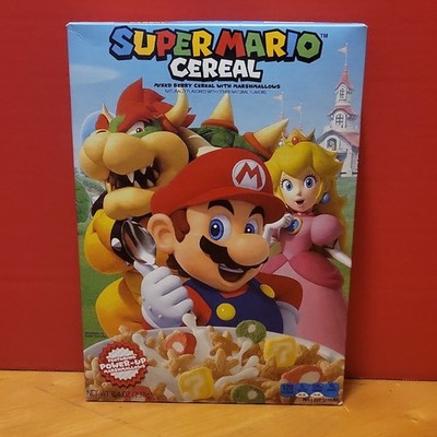 Nintendo Super Mario Mixed Berry Cereal Box with Marshmallows Original
