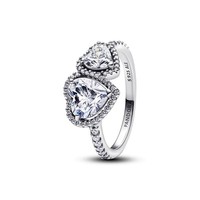 Pandora Ring Funkelnder Strahlenkranz Herz Silber 193659C01 Gr. 58