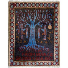 Traditional Handmade War Pictorial Rug 1'11x2'6 Artisan Home Decor Carpet Y39951