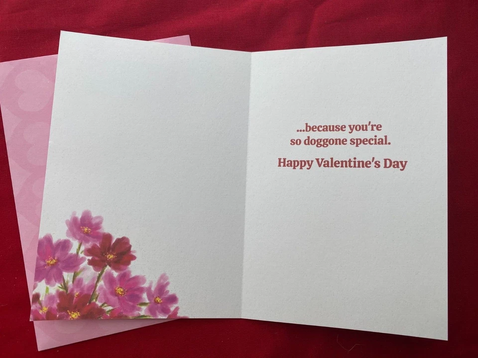 Leanin Tree Valenitnes Greeting day card dog flower love you bunches - Image 2 of 4