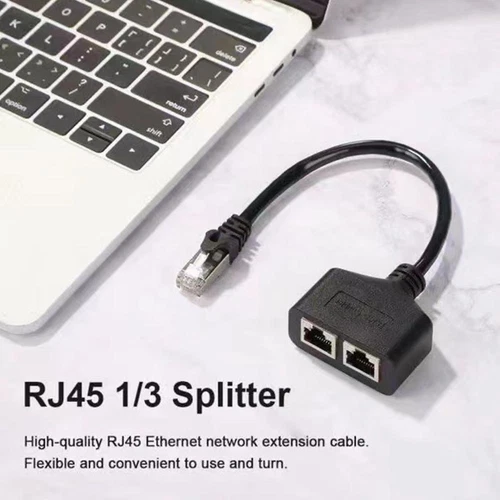 RJ45 Ethernet Kabel Splitter 1 auf 2 Netzwerkadapter, Ethernet Splitter LAN2025