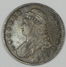 1818 Capped Bust/Lettered Edge Silver Half Dollar VERY FINE Coins