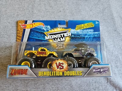 Hot Wheels Monster Jam ZOMBIE Vs. MOHAWK WARRIOR Cracked Package