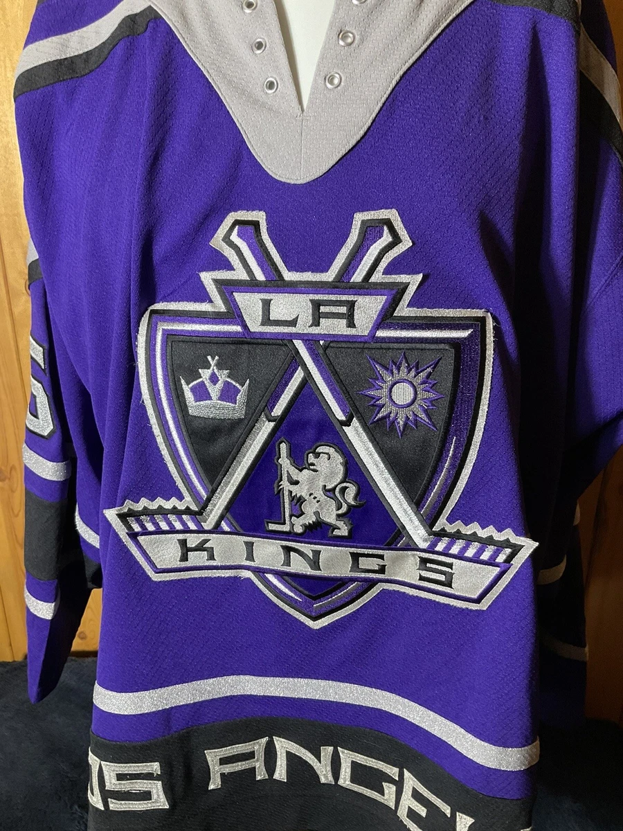 LA Kings Purple Silver and Black Crown Jersey CCM Size Large