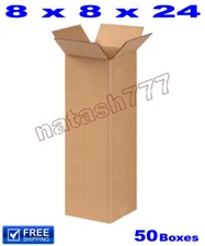 50 - 8x8x24 Cardboard Boxes 32-ECT Mailing Packing Shipping Corrugated Carton
