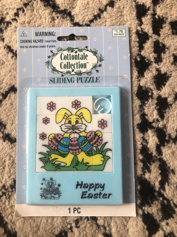 Vintage Cottontale Collection Easter Bunny Eggs Sliding Puzzle New In Package