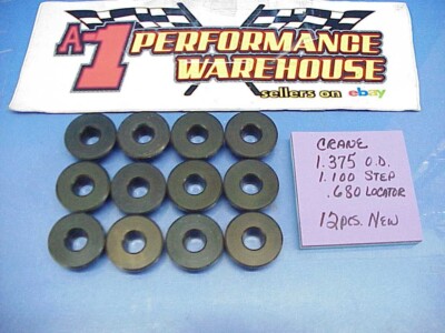 12 New Crane Valve Spring Retainers 1.375'' O.D. x 1.100'' Step x .680'' NASCAR