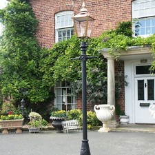USED Ex-Display 3.2m Polished Copper Victorian Reclaimed Lamp Post & Lantern Set