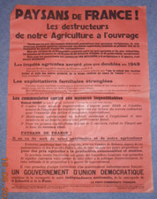 Affiche   propagande communiste   paysans de France les destructeurs