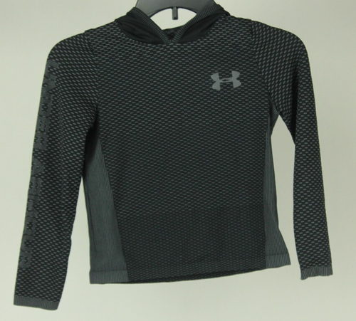 Under Armour Loose Heatgear Boy's Hoodie Lightweight Size X-Small Black & Gray