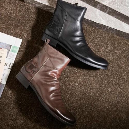 Mens Casual Ankle Chelsea Zipper Biker 