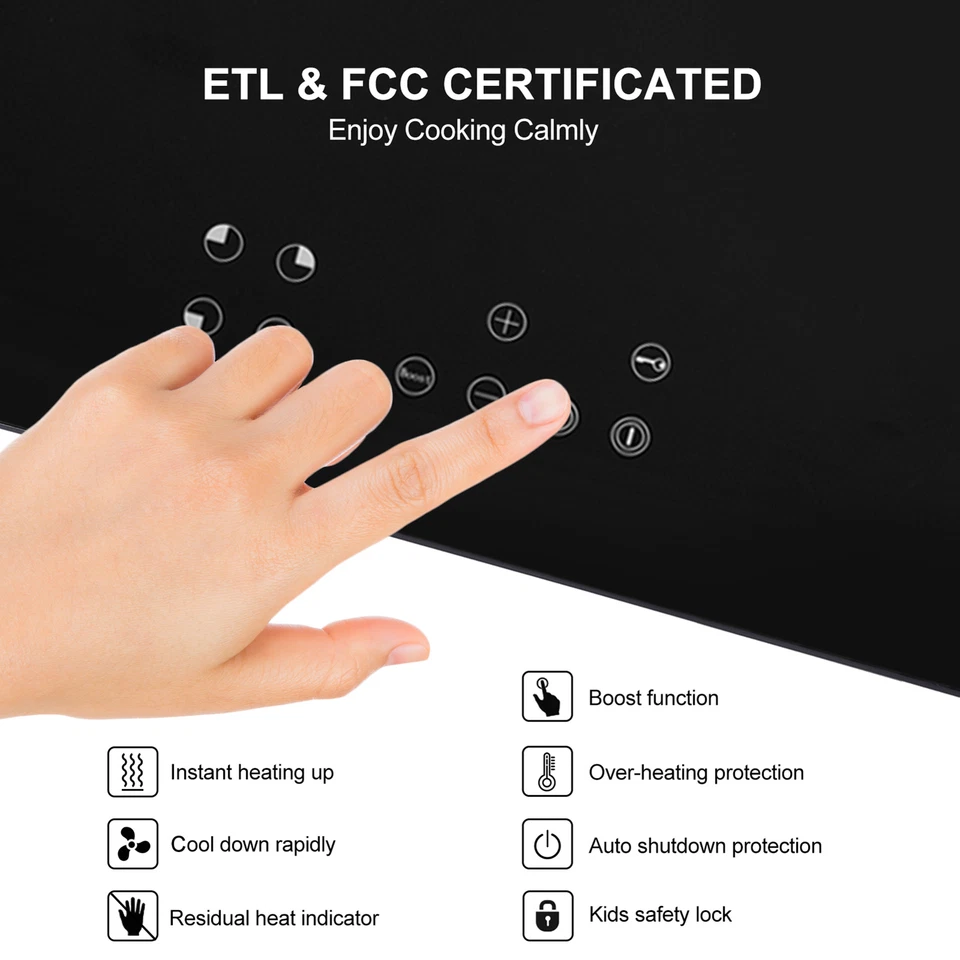 Encimera de inducción portátil de 6800 W con cuatro quemadores de cocina placa caliente Foto 4 de 4