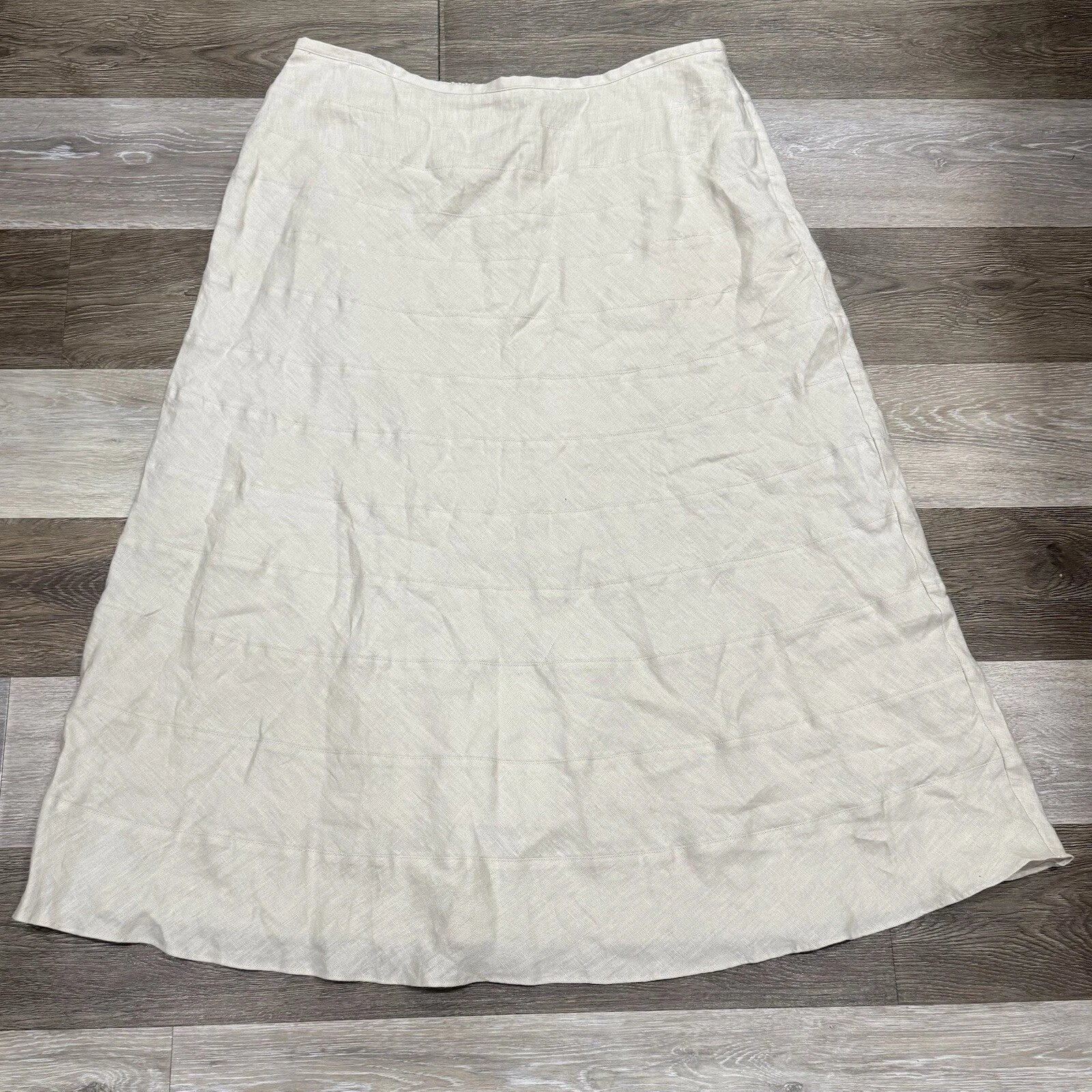 Soft Surroundings Linen A-Line Maxi Skirt Women’s Sz PL Cream Tiered Lined EUC!
Opens in a new windo