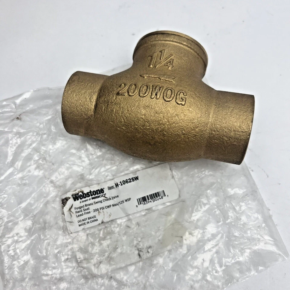 H-10625W FORGED BRASS SWING CHEK VALVE 1-1/4" - Image 4 of 4