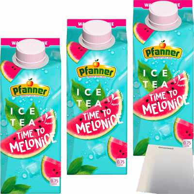 Pfanner Ice Tea Time to Melonice Eistee Melone 3x750ml Packung usy Block