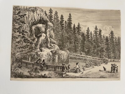 Stefano della Bella: Villa of Pratolino: The Appenino, 1653, Etching