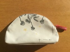 New Clarins Make-Up Cosmetics Bag, Limited Edition, Cream and Red, Travel