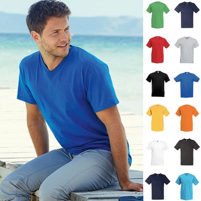 Fruit of the loom Herren V-Neck T-Shirt Valueweight V-Ausschnitt Value Baumwolle - Bild 1 von 4