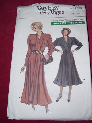 wrap dress for winter Wool with Belt 3XL / Dark Chocolate while the flared skirt adds a touch of femininity and movement VOGUE #7036 - LADIES TWO