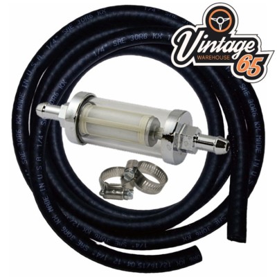 Classic Car Chrome Glass In-line Chrome Fuel Filter Upgrade & Petrol