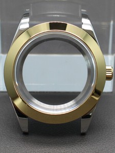 Authentic 36mm 39mm Couple's Watch Case PVD Gold Plated Inclined Bezel For NH34 NH35 8215