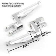 MFP 1 inch Lowering Silver Front Foot Pegs Fit Yamaha YZF R6 17 18 19 20 21