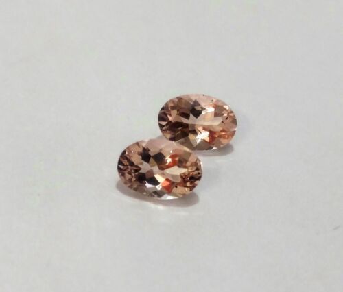 Peach Morganite Earring Gemstones 8x6 mm Oval Pair Matching Loose gemstones set - Picture 1 of 5
