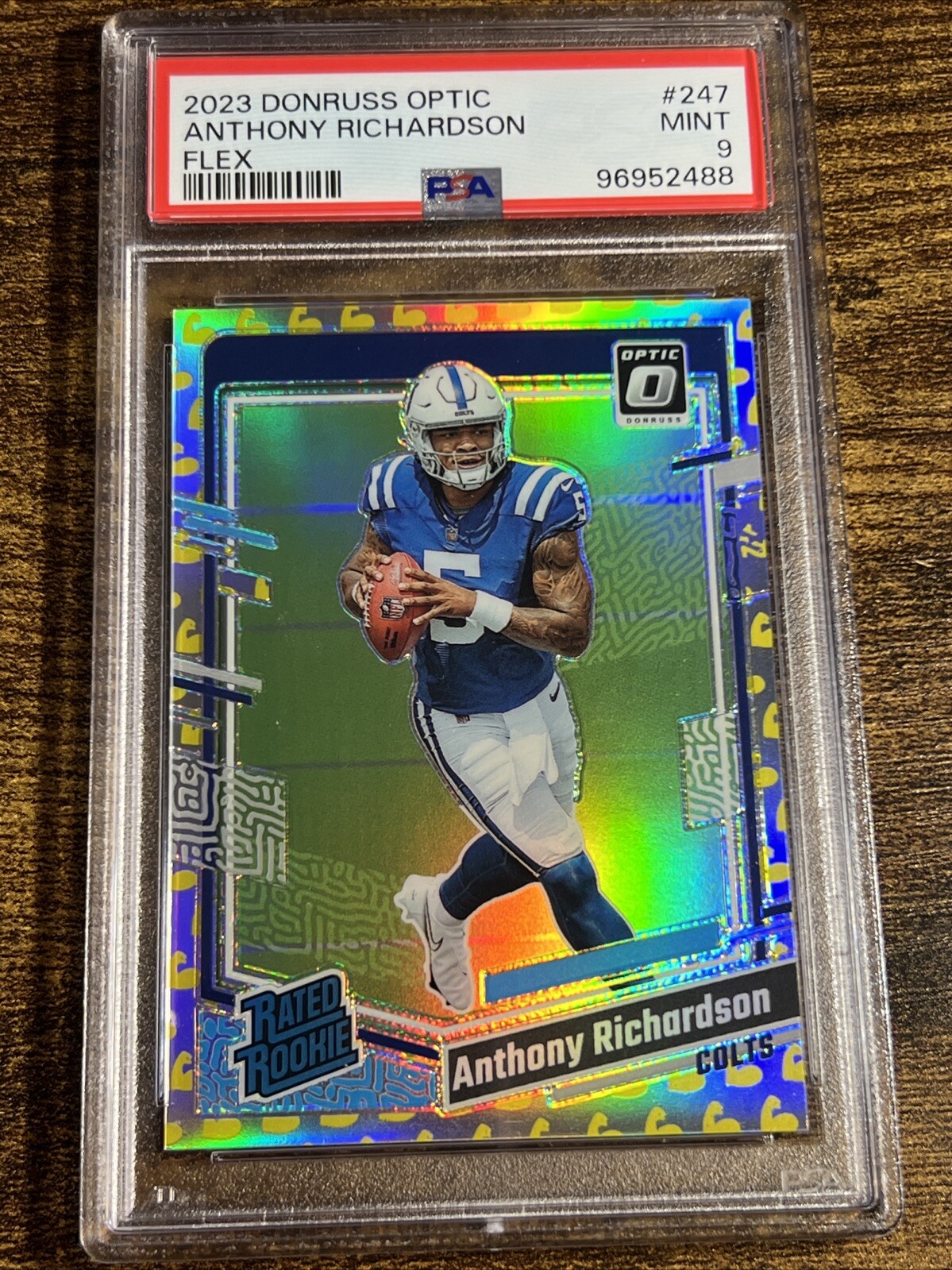 ANTHONY RICHARDSON 2023 Optic Rated Rookie Flex Holo /149 PSA 9 #247 Colts RC