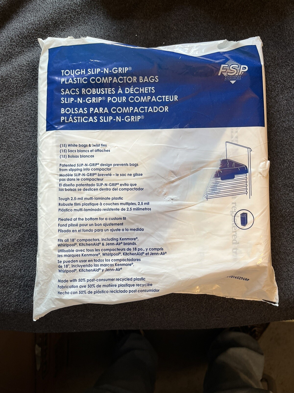 Whirlpool W 10165296 RP 18 Inch Plastic Compactor Bags With Odor