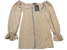 size 8 prettylittlething dress, fawn, new with tags 