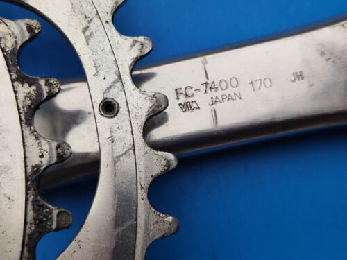 SHIMANO DURA ACE KURBELGARNITUR FC-7400 170 JH VIA JAPAN GUARNITURA BICI VINTAGE - Bild 22 von 24