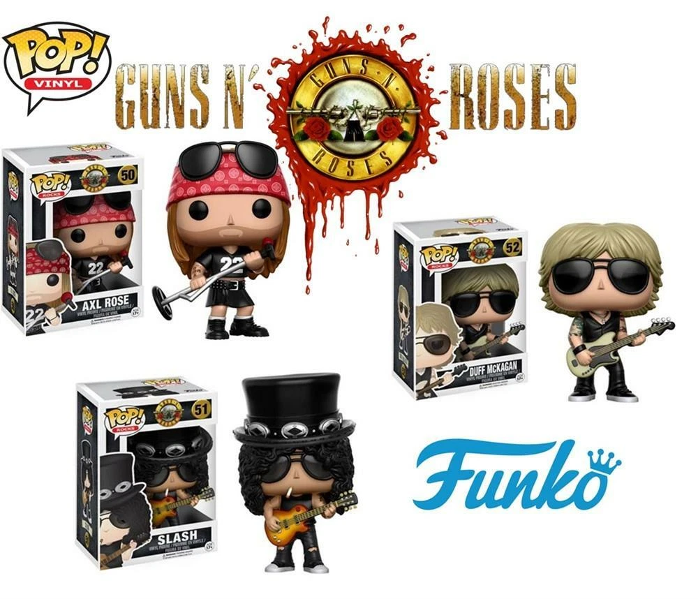 GUNS N ROSES FUNKO POP VINYL COMPLETE SET SLASH AXL ROSE DUFF McKAGAN BRAND  NEW