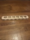 Wood Free-Standing 6-Cup Holder Stand, Beige Natural Tone, Heart Cutouts — photo 2