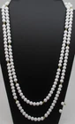 VINTAGE MONET & TRIFARI NECKLACE & EARRINGS * WHITE & GOLD * ESTATE JEWELRY