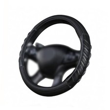car Steering Wheel Cover Faux Leather Massage Universal fit 3D Black black