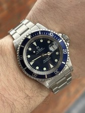 1991 Tudor Submariner 79090 Blue 40mm Watch Box Papers Serviced Rolex Case Crown