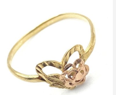 Vintage 10K Solid Yellow Gold Band Ring Signed Makers Mark 0.81g Size 7