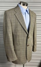 Men's Lauren Ralph Lauren Tan Houndstooth Blazer Silk Wool 40R Green Label