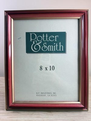 Vintage MCM Potter & Smith Picture Frame 8x10 Photo Red Gold Retro
