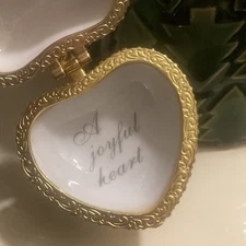 Vintage Porcelain Holiday Trinket Box Ornament Keepsake