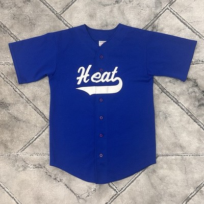 Heat Blue Baseball genäht #12 Trikot Shirt - MEDIUM Herren Vintage Y2K USA