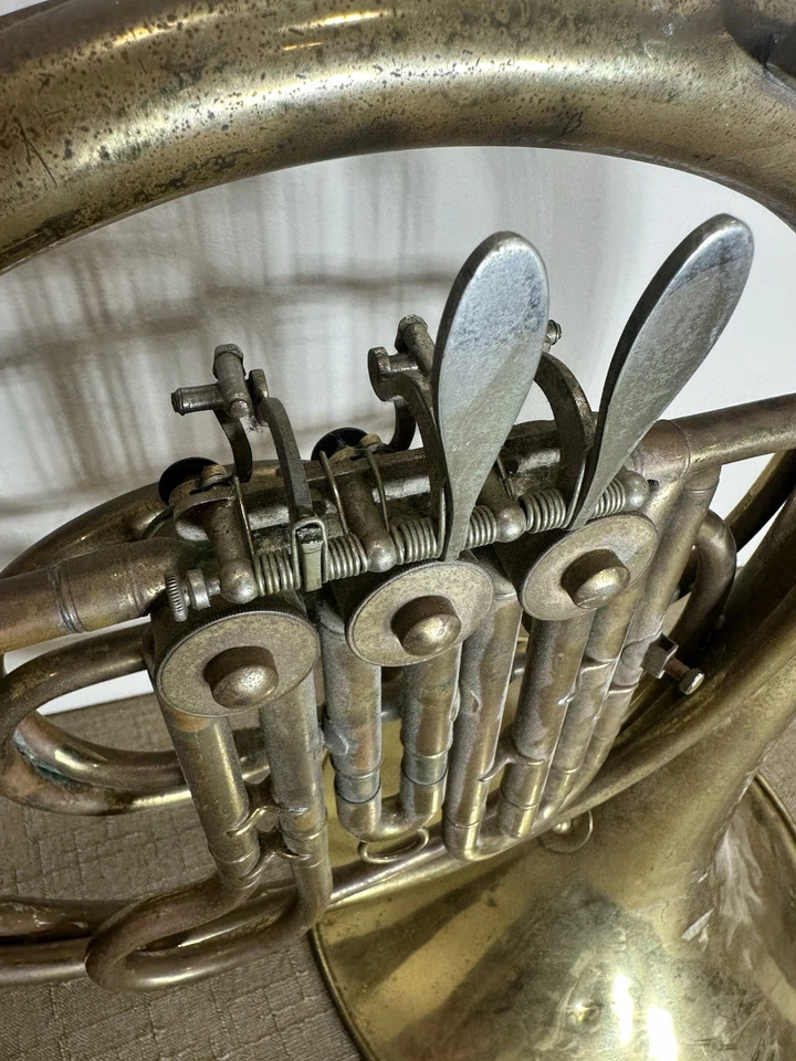 Vintage Único Chifre Francês-Raro-Carl Fisher-Feito na Itália (Como Está) - Imagem 3 de 4