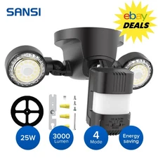 LED Motion Sensor 3000Lumens 25W Eave Mounted Security Light Outdoor Floodlight