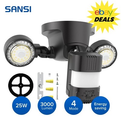 LED Motion Sensor 3000Lumens 25W Eave Mounted Security Light Outdoor Floodlight